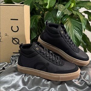 LØCI Premium Sustainable Black Mid-Top Sneakers Women's EU 38 / US 7 Unisex